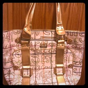 Gold Coach Shoulder tote